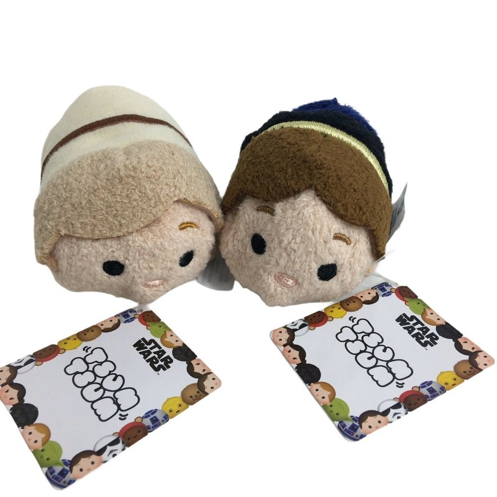 Disney Star Wars Tsum Tsum Mini Plush 3.5" Lot Of 2 Luke Skywalker Han Solo New